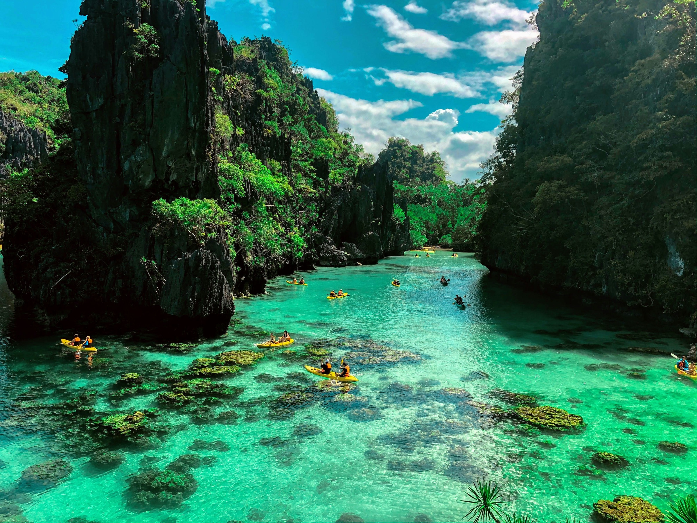 Karst lagoon at El Nido, Palawan, the Philippines.